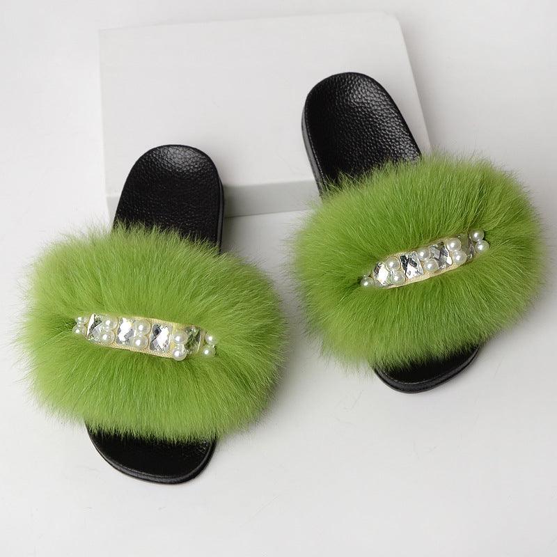Simple fur slippers, view 7 - MRSLM