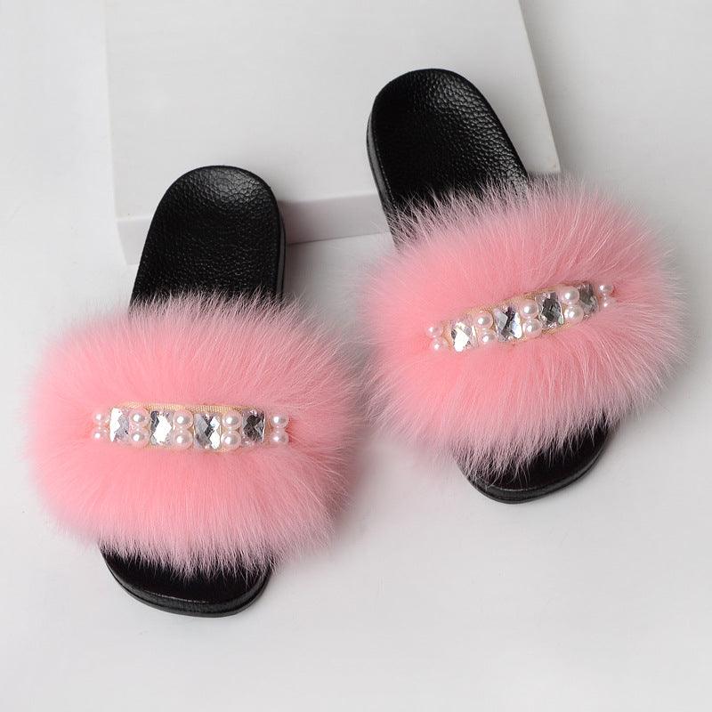 Simple fur slippers, view 11 - MRSLM