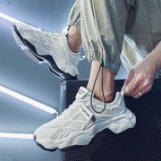 men's white lace-up casual sneakers, view 8 - MRSLM