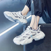 men's white lace-up casual sneakers, view 4 - MRSLM