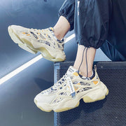 men's white lace-up casual sneakers, view 3 - MRSLM