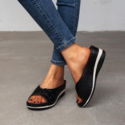 Women's thick-soled slope heel slippers - MRSLM