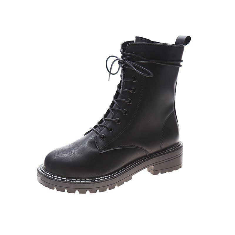 New PU Leather Ladies Snow Boots Wool Warm Non-slip Womens Ankle Boots