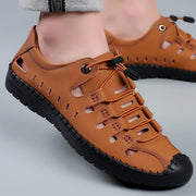 Leather cowhide hollow sandals, view 2 - MRSLM