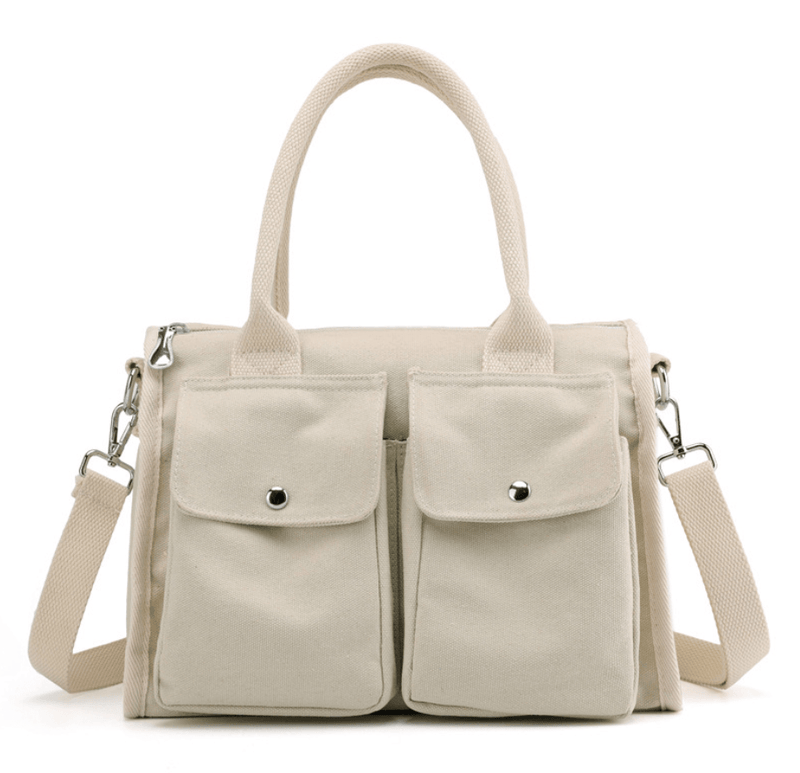 casual canvas crossbody hobo bag, view 12 - MRSLM