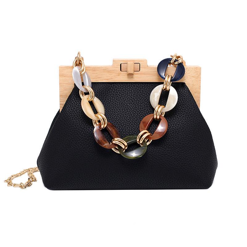 Acrylic chain small shoulder bag, view 7 - MRSLM