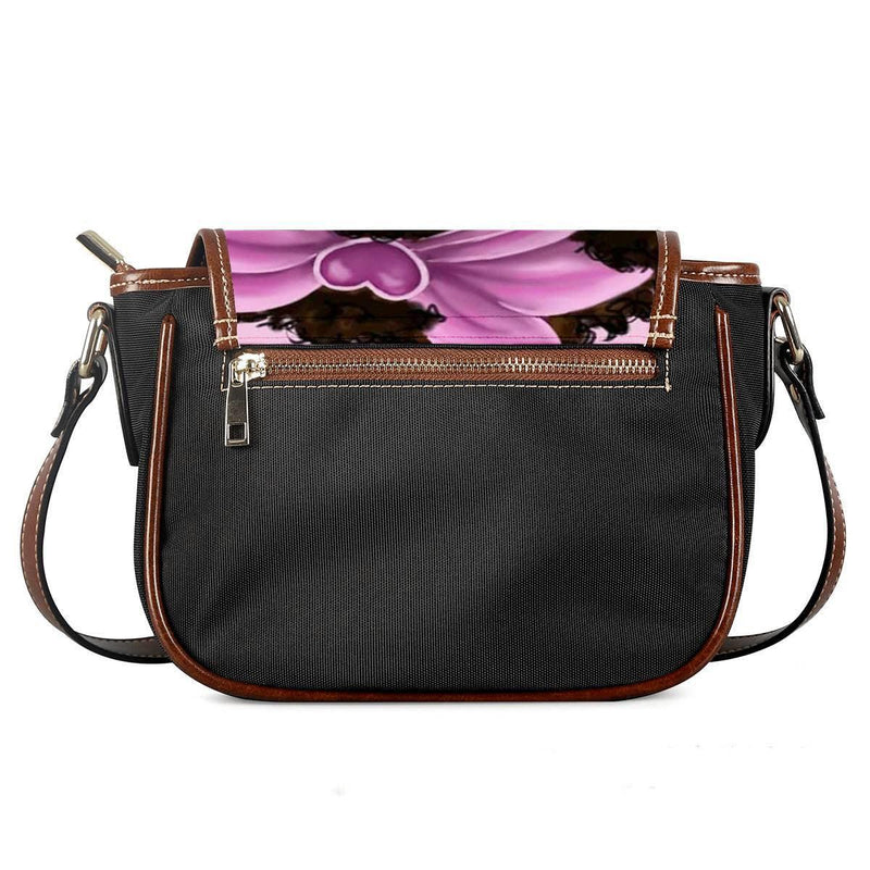 printed PU shell messenger bag, view 4 - MRSLM