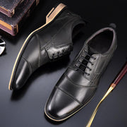 men's cowhide leather lace-up casual shoes, view 3 - MRSLM