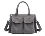 casual canvas crossbody hobo bag, view 5 - MRSLM
