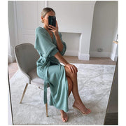 knitted wrap dress, view 5 - MRSLM