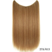 22 inches Invisible Wire No Clips in Hair Extensions Secret Fish Line Hairpieces Silky Straight Synthetic - MRSLM