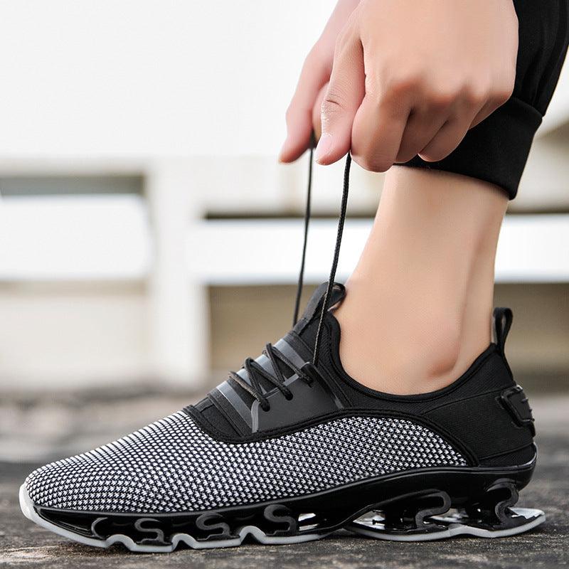Men's knit mesh running shoes, view 7 - MRSLM