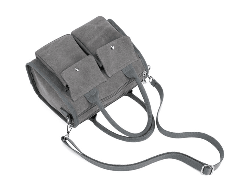 casual canvas crossbody hobo bag, view 7 - MRSLM