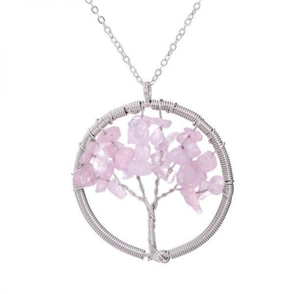 agate tree of life pendant necklace, view 10 - MRSLM