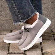 Ladies flat warm plush-lined shoes, view 3 - MRSLM