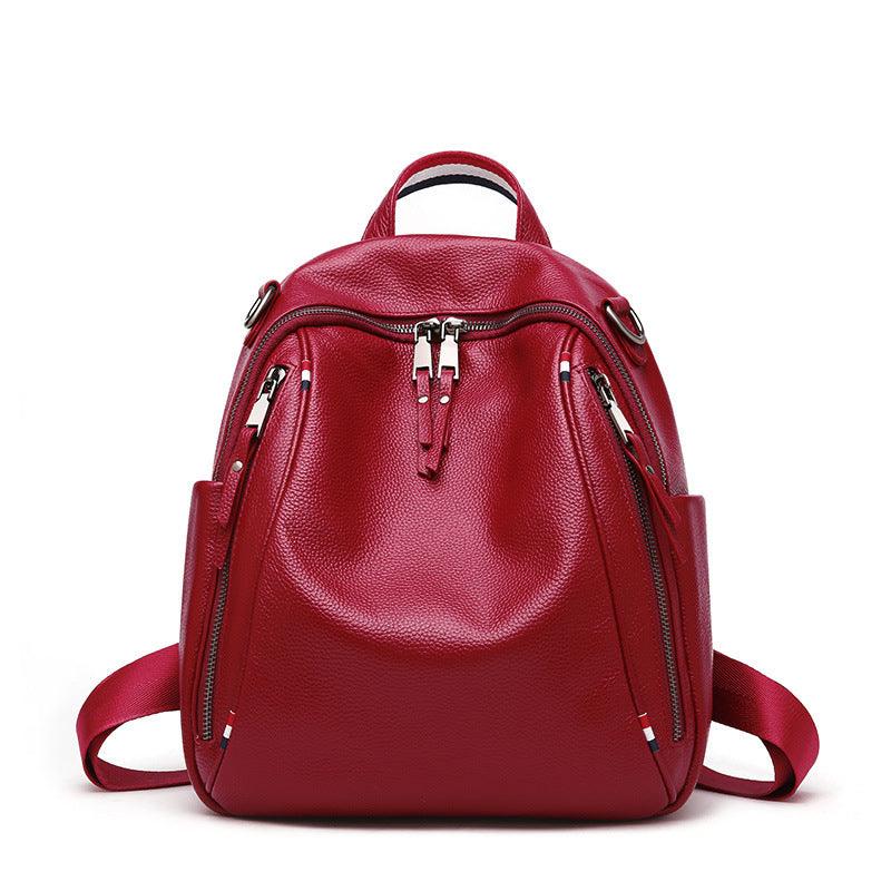 cowhide leather travel backpack, view 9 - MRSLM