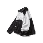 black and white stitched denim-style jacket, view 6 - MRSLM