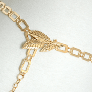 Women's metal leaf waist chain, view 2 - MRSLM