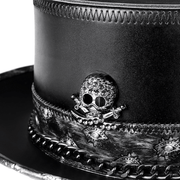 pu leather skull chain hat, view 6 - MRSLM