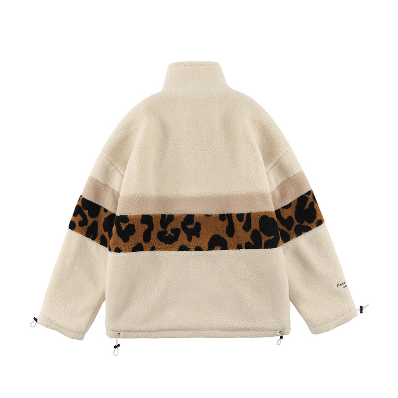 men's leopard print lamb wool coat, view 5 - MRSLM