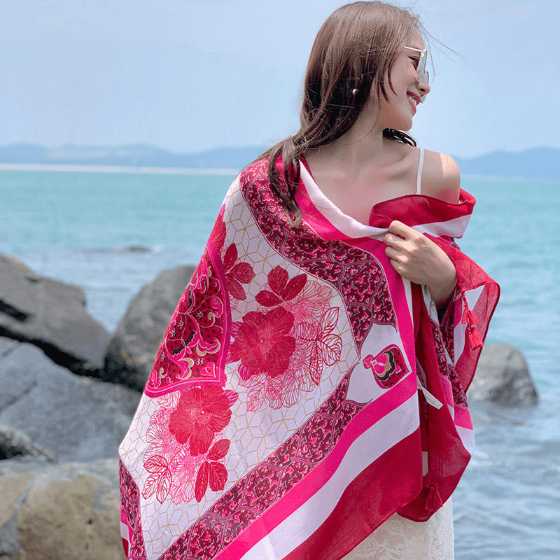 ethnic style cotton scarf, view 7 - MRSLM