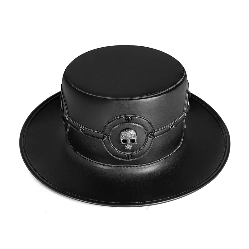 faux leather top hat, view 3 - MRSLM