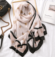 Cotton leopard print long scarf, view 6 - MRSLM
