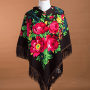 large square ethnic print scarf, view 3 - MRSLM