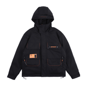 men's hooded multi-pocket loose coat, view 6 - MRSLM