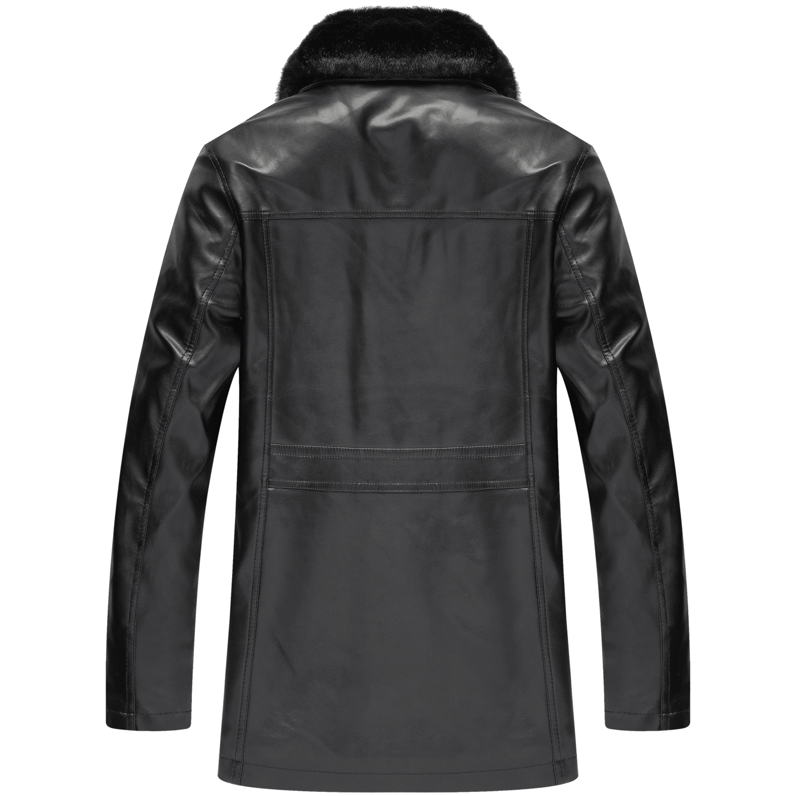 Plush Thickening Mens Leather Coat Windbreaker Jacket - MRSLM