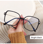 retro big frame flat lens glasses, view 2 - MRSLM