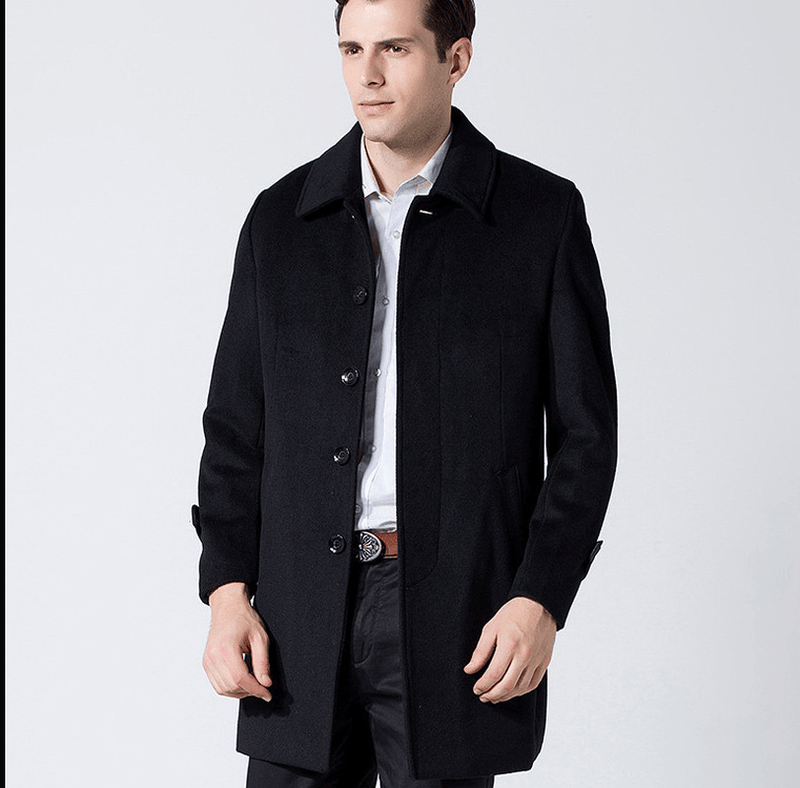 men's long lapel wool coat, view 7 - MRSLM