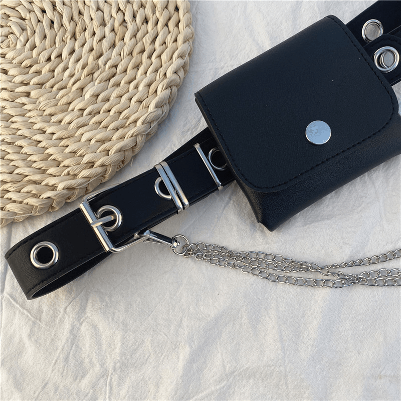 punk chain belt for women, view 4 - MRSLM