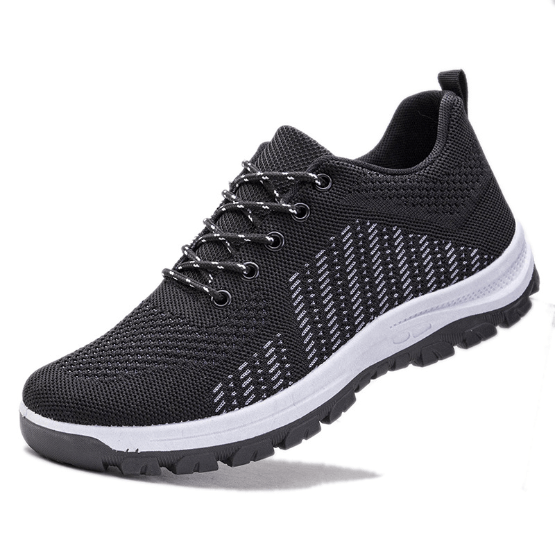 Men Breathable Fly Weave Soft Bottom Non Slip Comfy Sports Casual Running Shoes - MRSLM