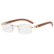 Men's clear rimless square sunglasses, view 3 - MRSLM