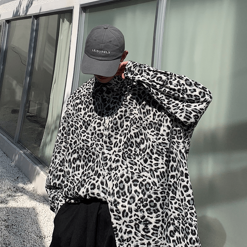 leopard print shirt jacket, view 4 - MRSLM