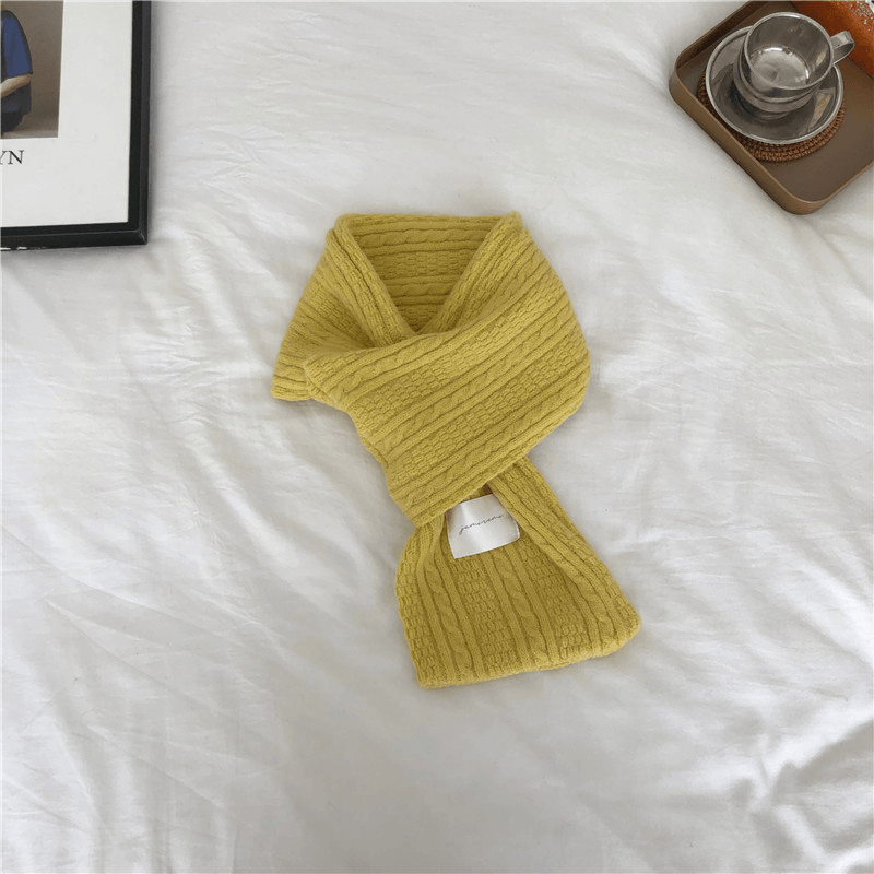 pure color knitted warm scarf, view 14 - MRSLM