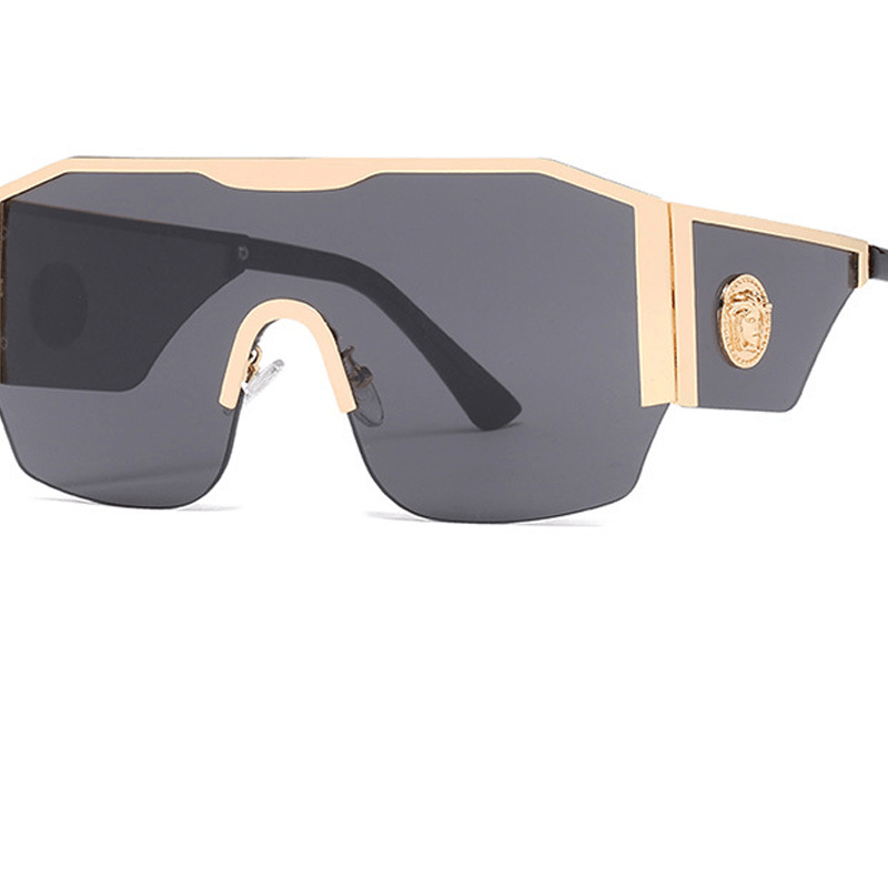 Metal half frame one piece sunglasses, view 8 - MRSLM