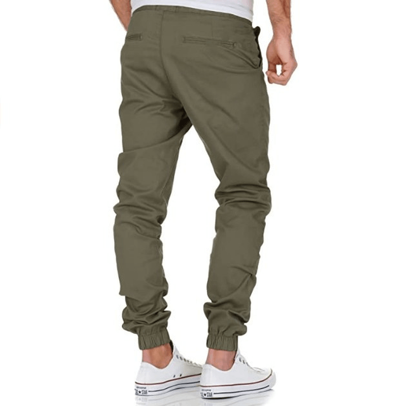 Tethered Elastic Sports Workwear Men's Casual Trousers