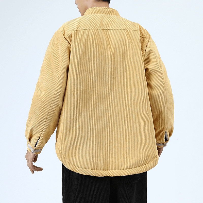 men's casual cotton buckle top coat, view 5 - MRSLM