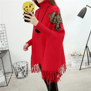 Bat sleeve fringed cloak shawl - MRSLM