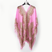 women's printed chiffon shawl, view 6 - MRSLM