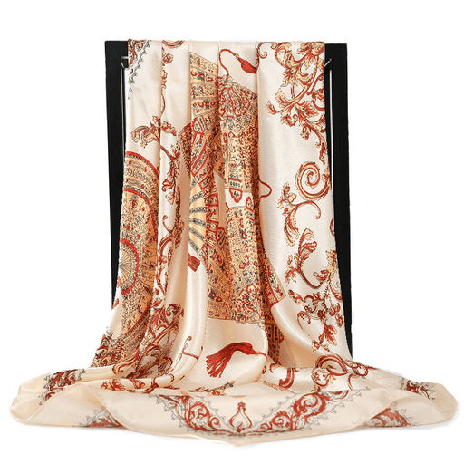 retro silk satin square scarf, view 6 - MRSLM