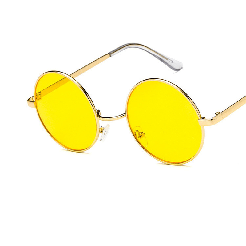 round frame retro metal sunglasses, view 3 - MRSLM