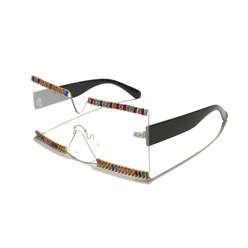 large frame rhinestone sunglasses, view 8 - MRSLM