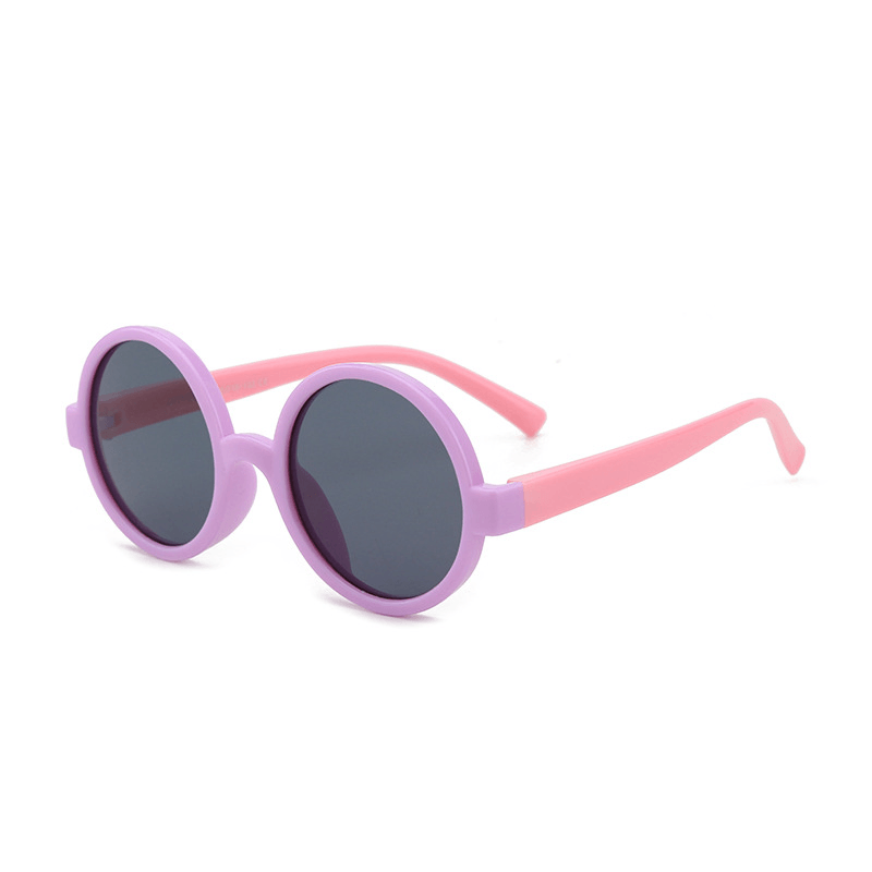 Fashion round Frame Silicone Children's Polarized Sunglasses Anti-Ultraviolet Children's Sunglasses Sun Visor
