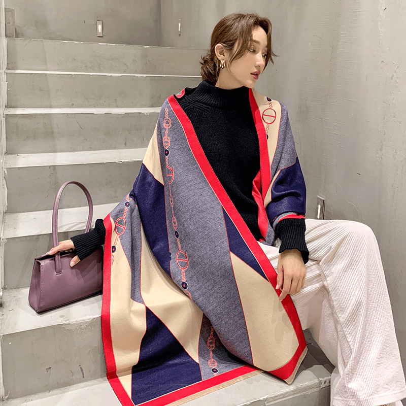 women's imitation cashmere double-sided scarf - MRSLM