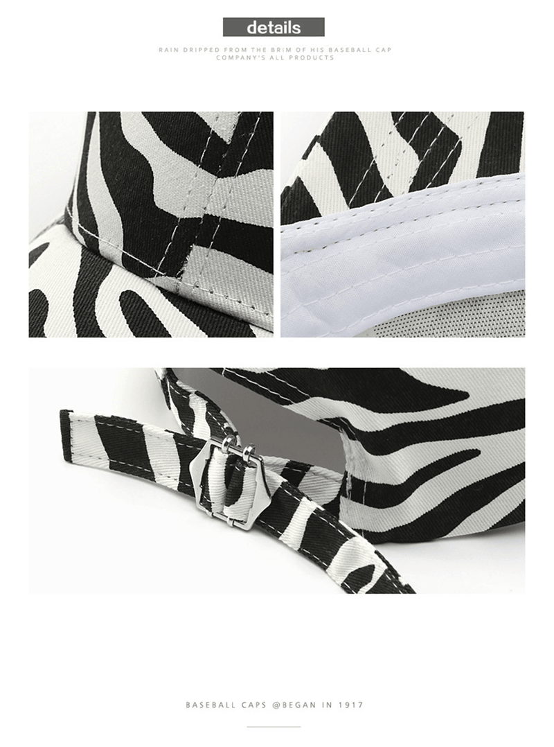 zebra print baseball cap, view 7 - MRSLM