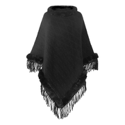 pure color knitted cape shawl, view 10 - MRSLM
