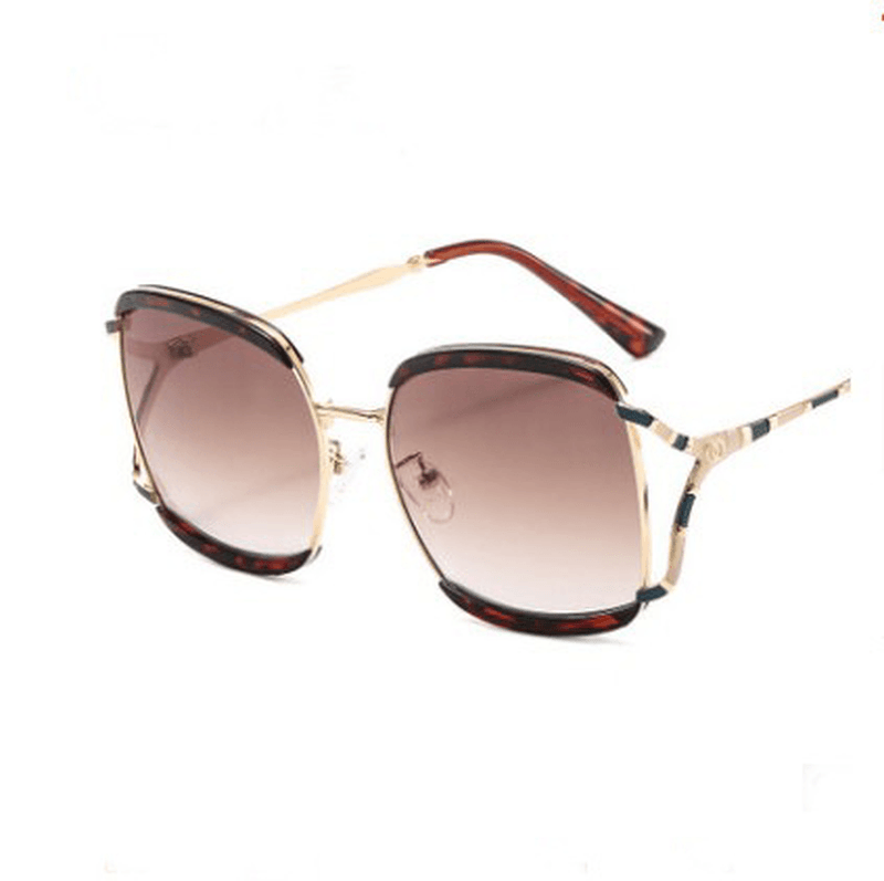 women's square hollow stripe metal sunglasses - MRSLM